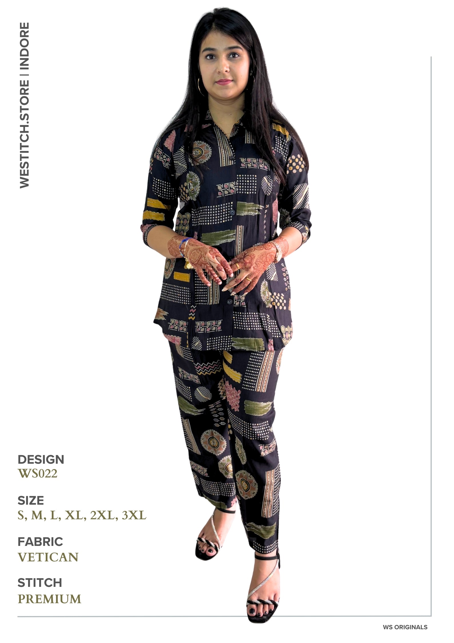 Abstract Print Black Co-ord Set